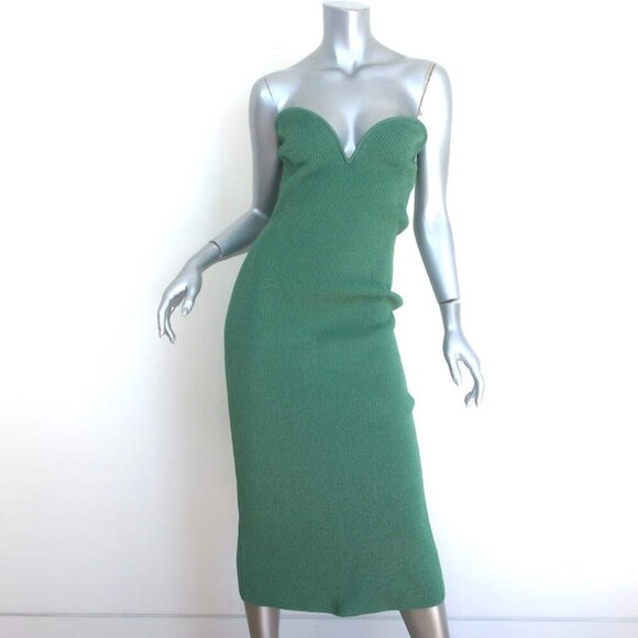 Galvan London Dresses | Galvan London Thalia Strapless Midi Dress Sea Green Stretch Knit Size Medium New | Color: Green | Size: M | Celebrityowned's Galvan London Dresses | Galvan London Thalia Strapless Midi Dress Sea Green Stretch Knit Size Medium New | Color: Green | Size: M | Celebrityowned's